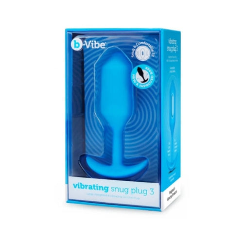 b - Vibe Vibrating Snug Plug 3 Rechargeable Weighted Silicone Anal Plug Blue - TruLuv Novelties