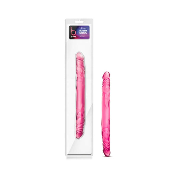 B Yours 14 in. Double Dildo Pink - TruLuv Novelties