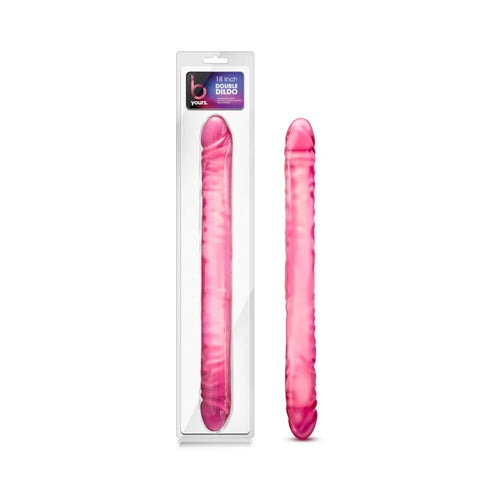 B Yours 18 in. Double Dildo Pink - TruLuv Novelties