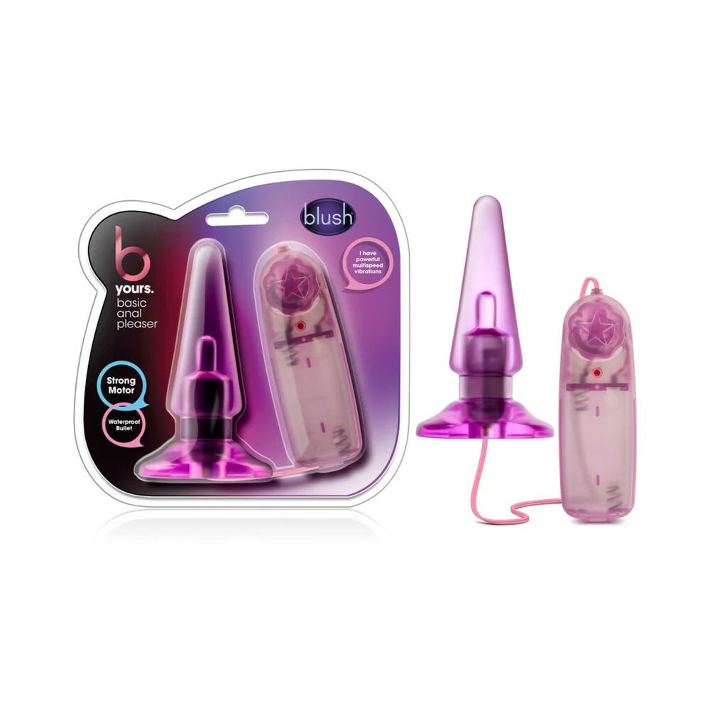 B Yours Basic Anal Pleaser Remote - Controlled Vibrating Anal Plug Pink - TruLuv Novelties