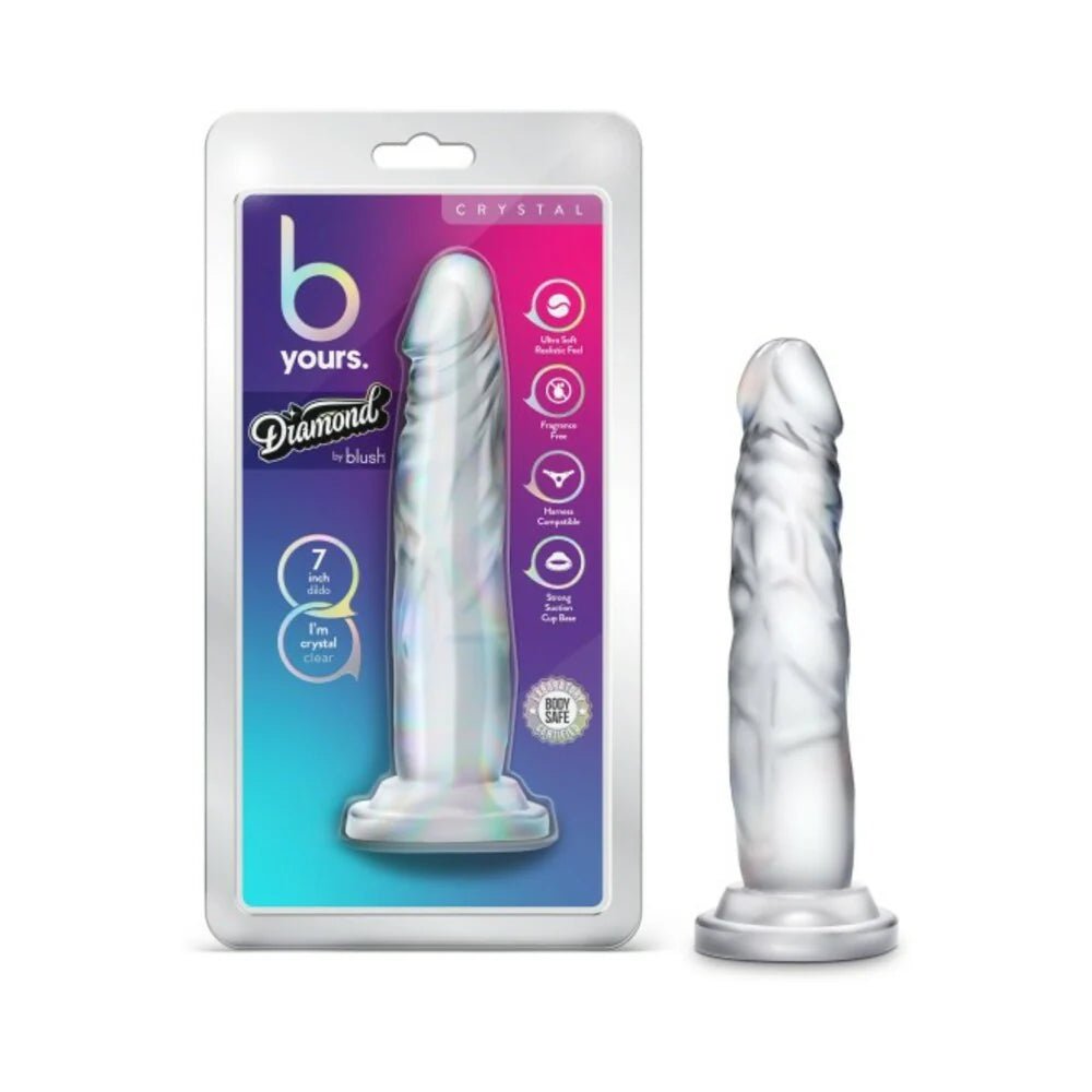 B Yours Diamond Crystal 7 in. Dildo Clear - TruLuv Novelties