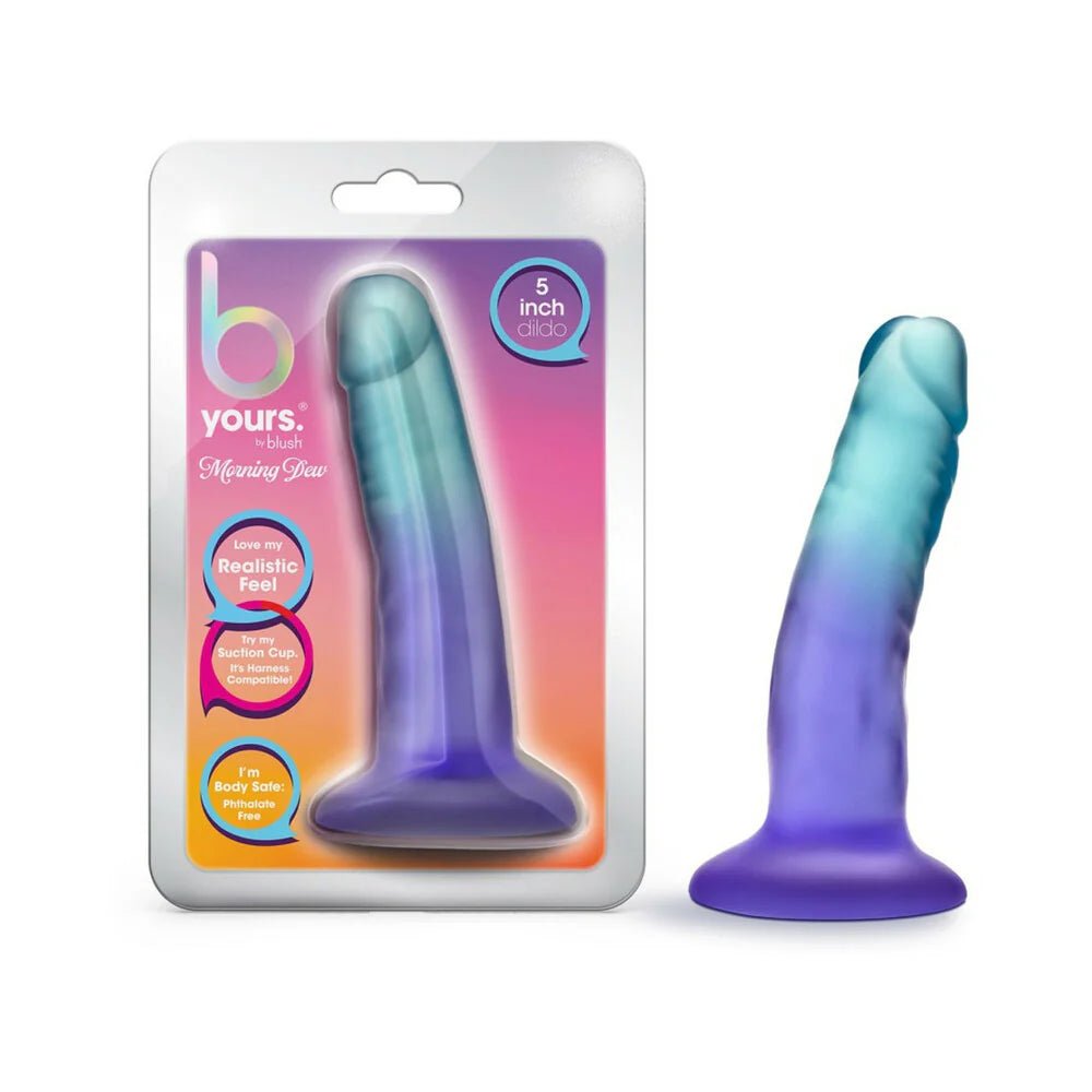 B Yours Morning Dew 5 in. Dildo Sapphire - TruLuv Novelties
