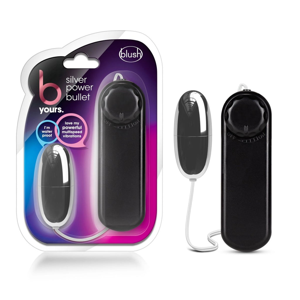 B Yours - Silver Power Bullet - Black - TruLuv Novelties
