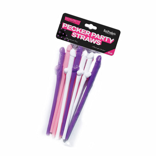 Bachelorette Party Pecker Party Straws 10 - Pack - TruLuv Novelties
