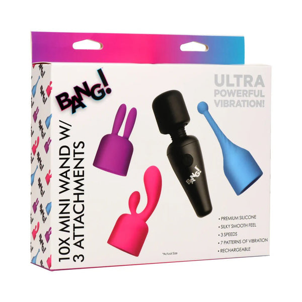 BANG! 10X Mini Wand with 3 Attachments - TruLuv Novelties