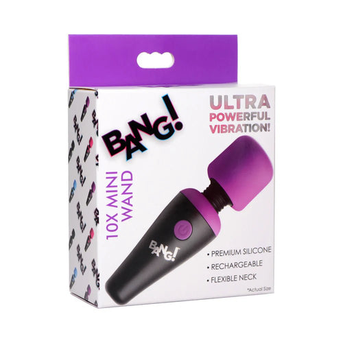 BANG! 10X Vibrating Mini Silicone Wand Purple - TruLuv Novelties