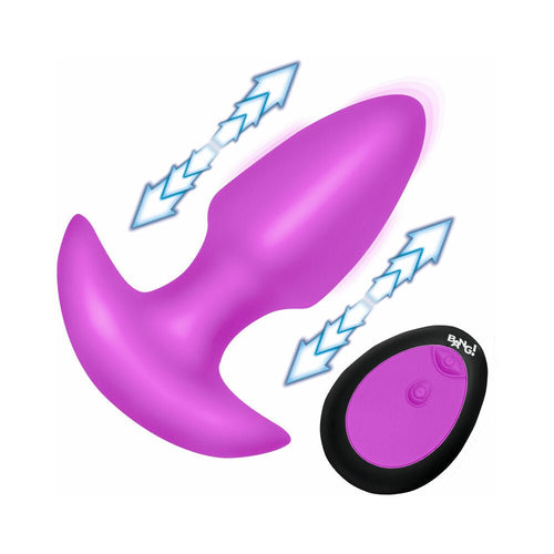 BANG! Thrusting & Vibrating Silicone Butt Plug Purple - TruLuv Novelties