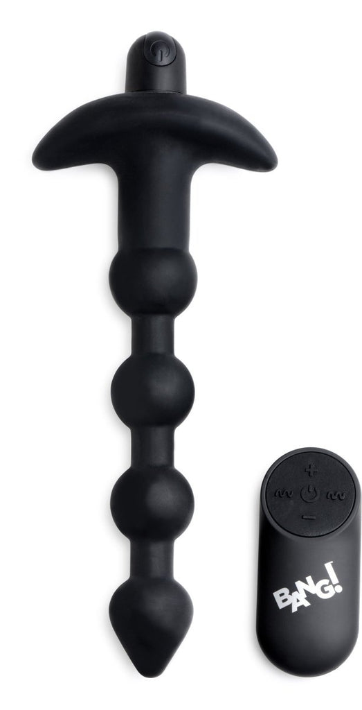 Bang - Vibrating Silicone Anal Beads and Remote Black - TruLuv Novelties