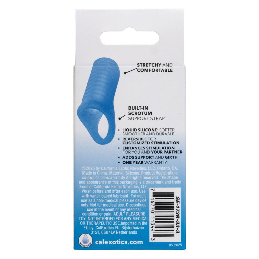 Basic Essentials Liquid Silicone Pleasure Enhance - Blue - TruLuv Novelties