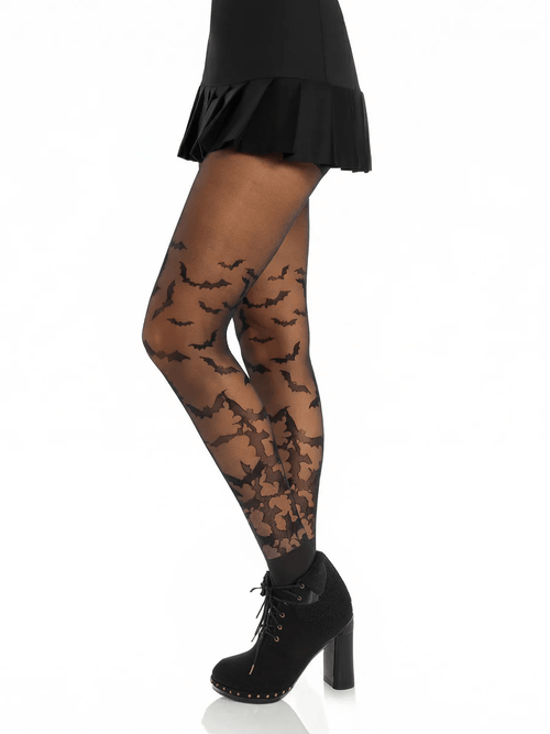 Bat Wing Sheer Tights Black Os - TruLuv Novelties