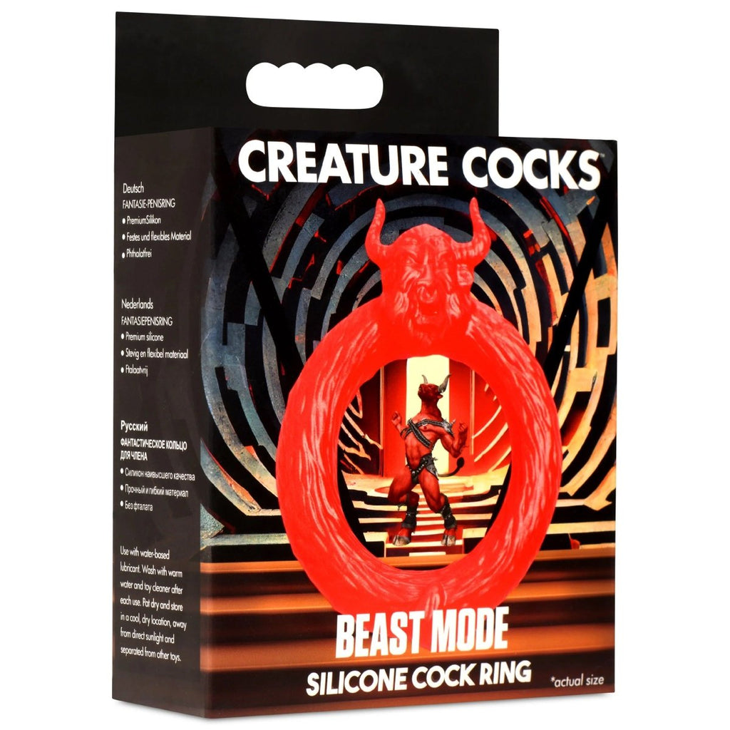Beast Mode Silicone Cock Ring - Red - TruLuv Novelties