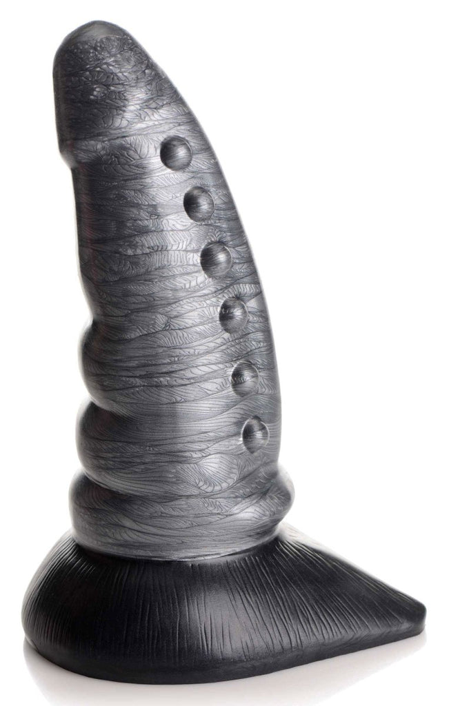 Beastly Tapered Bumpy Silicone Dildo - Silver - TruLuv Novelties