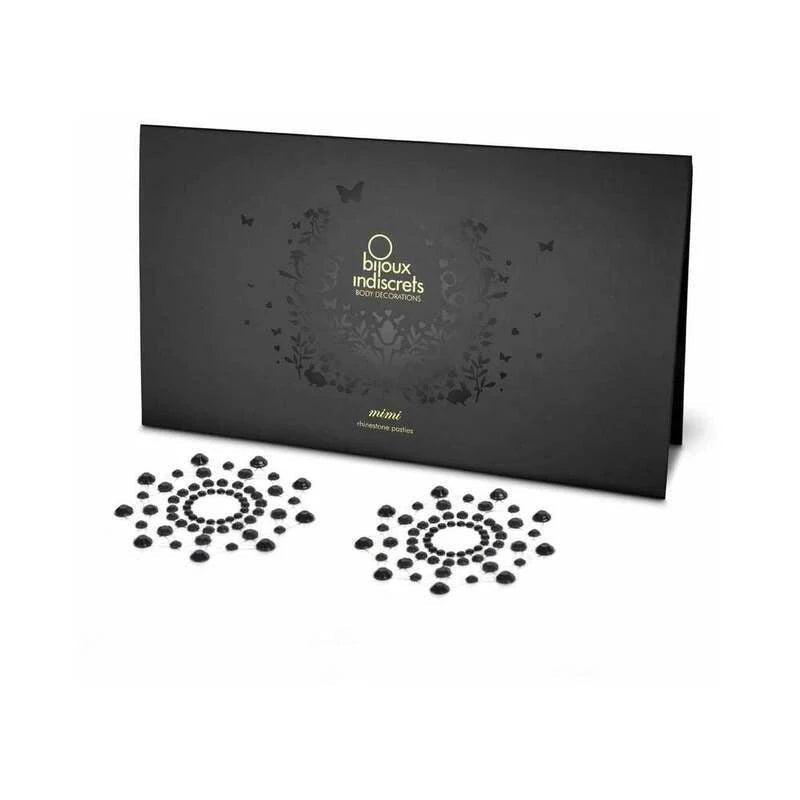 Bijoux Indiscrets Mimi Rhinestone Pasties Circles Black - TruLuv Novelties