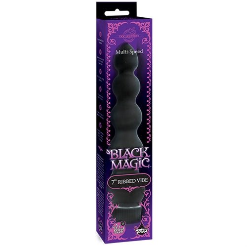 Black Magic 7 Inch Ribbed Vibe - TruLuv Novelties