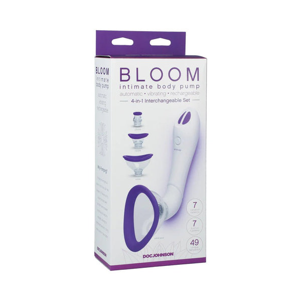 Bloom - Intimate Body Pump - Automatic - Vibrating - Rechargeable Purple/White - TruLuv Novelties