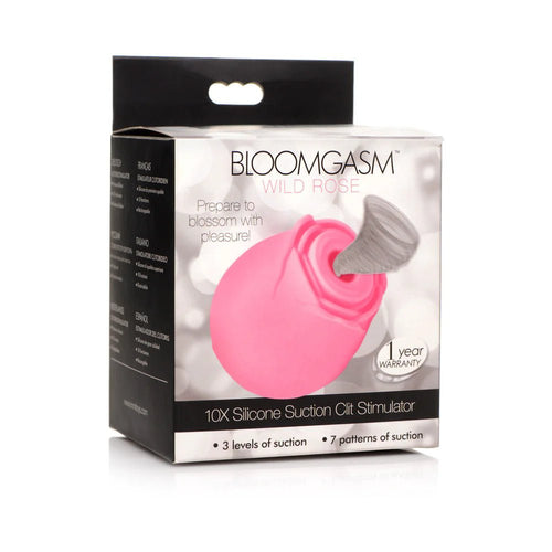 Bloomgasm 10X Wild Rose Silicone Suction Clit Stimulator Pink - TruLuv Novelties