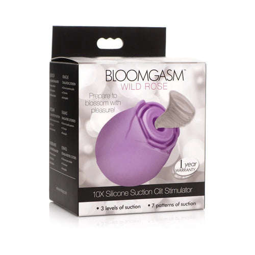 Bloomgasm 10X Wild Rose Silicone Suction Clit Stimulator Purple - TruLuv Novelties