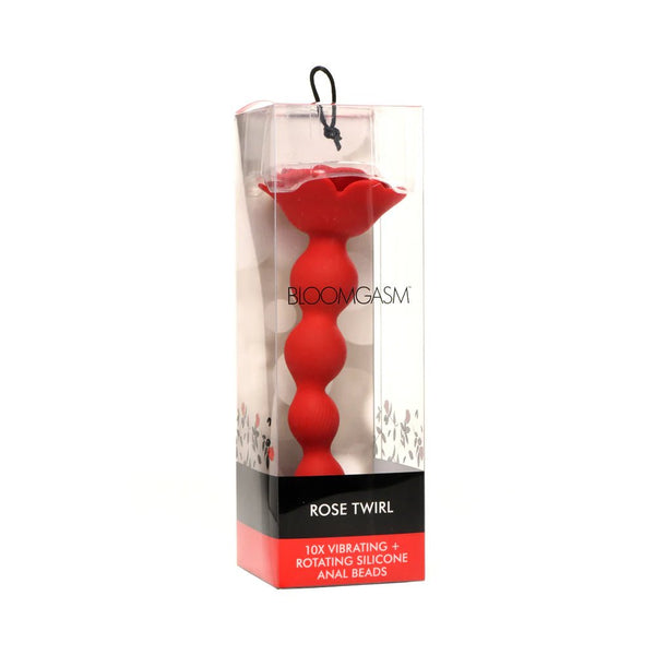 Bloomgasm Rose Twirl 10X Vibrating & Rotating Silicone Anal Beads - TruLuv Novelties