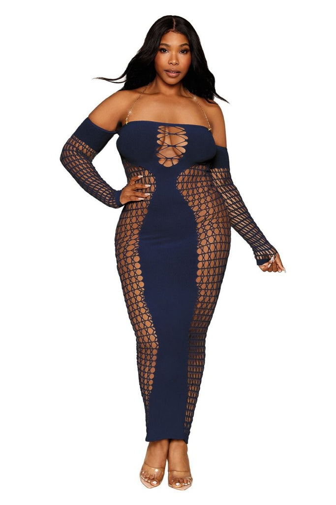 Bodystocking Gown - Queen Size - Denim - TruLuv Novelties