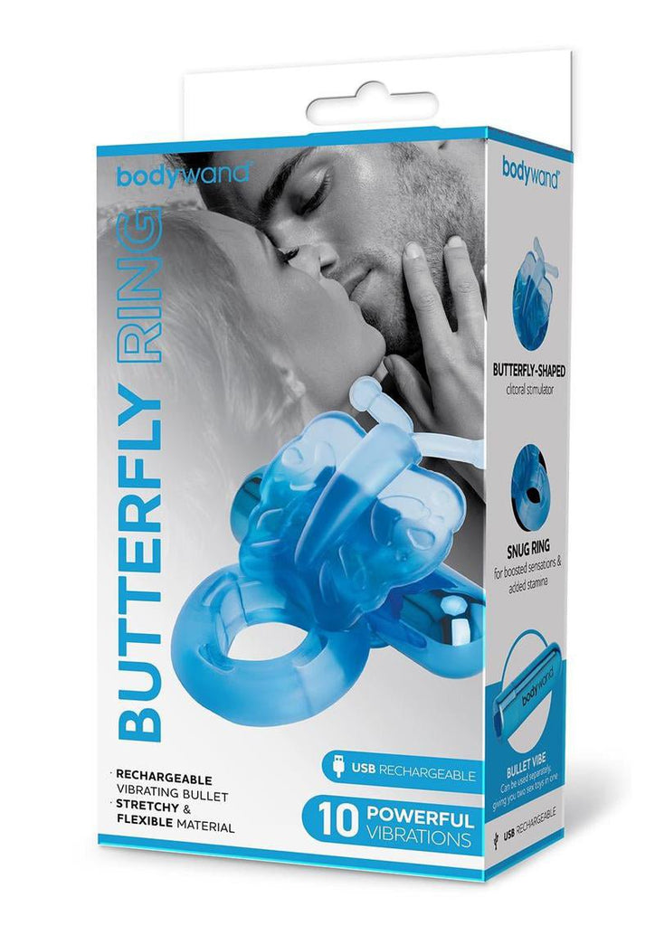 Bodywand Rechargeable Butterfly Ring - Blue - TruLuv Novelties