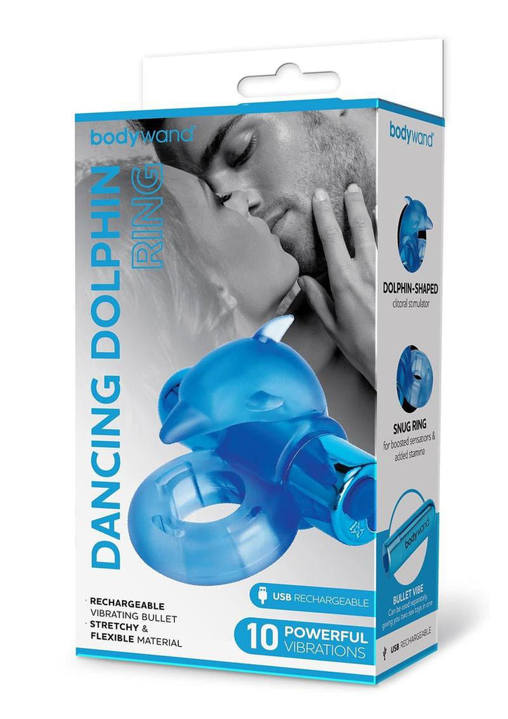 Bodywand Rechargeable Dancing Dolphin Ring - Blue - TruLuv Novelties