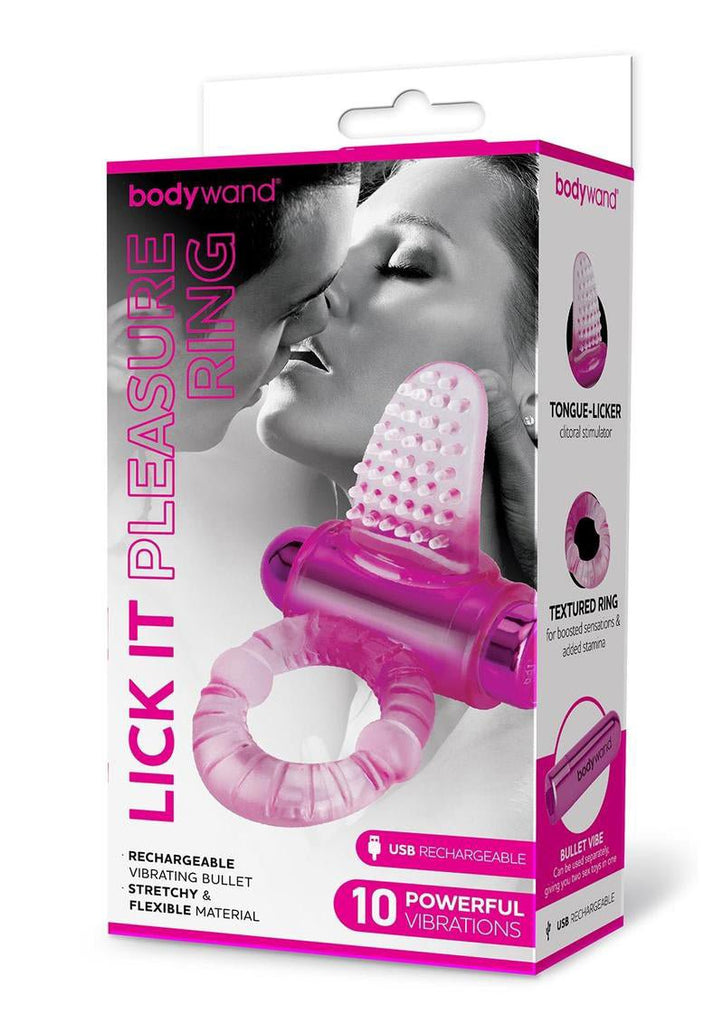 Bodywand Rechargeable Lick It Pleasure Ring - Pink - TruLuv Novelties