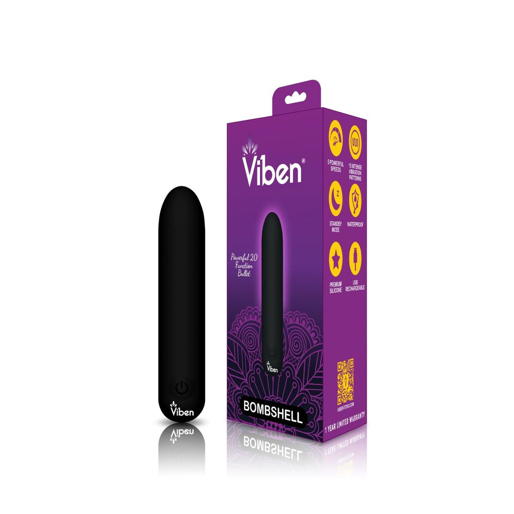 Bombshell Flexible Bullet - Black - TruLuv Novelties
