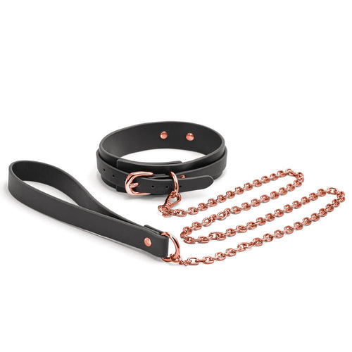 Bondage Couture Collar & Leash Black - TruLuv Novelties