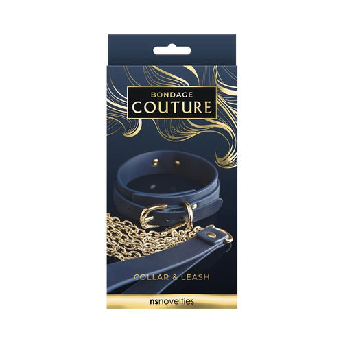 Bondage Couture Collar & Leash Blue - TruLuv Novelties