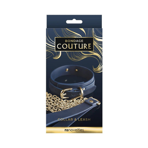 Bondage Couture Collar & Leash Blue - TruLuv Novelties