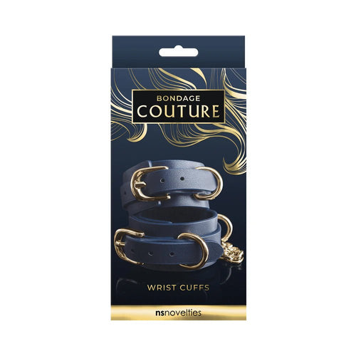 Bondage Couture Wrist Cuffs Blue - TruLuv Novelties