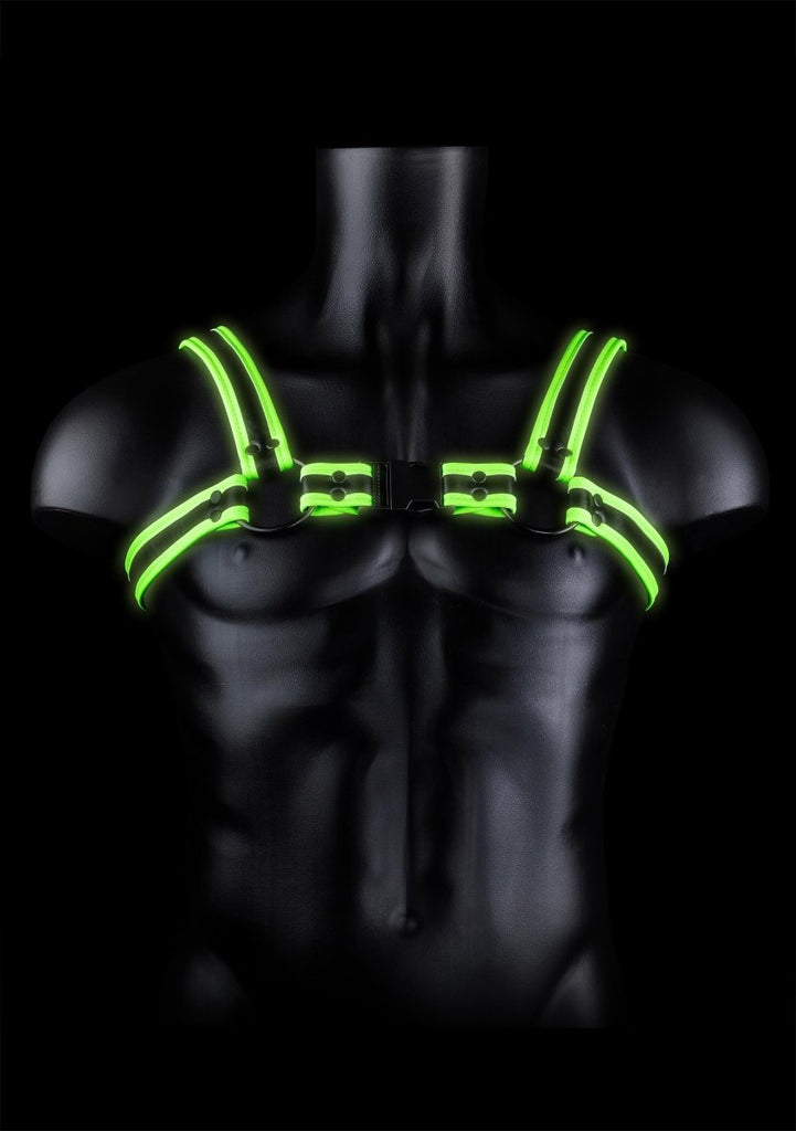 Bonded Leather Buckle Harness - Glow in the Dark - TruLuv Novelties
