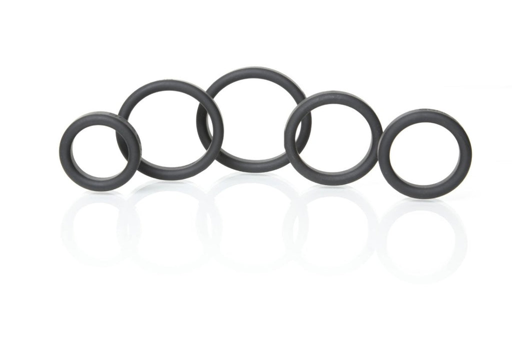 Boneyard Silicone Ring 5 Pc Kit - Black - TruLuv Novelties