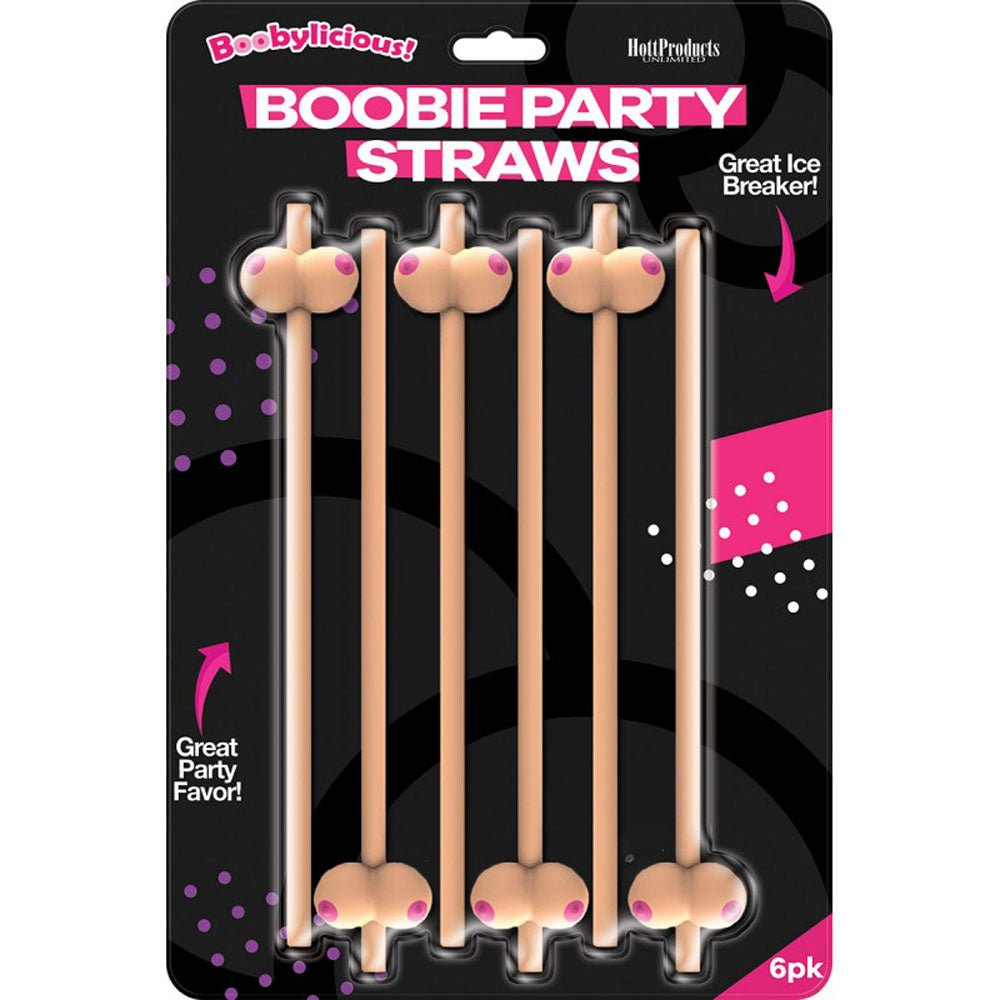 Boobie Straws 6 Pk - Flesh Color - TruLuv Novelties