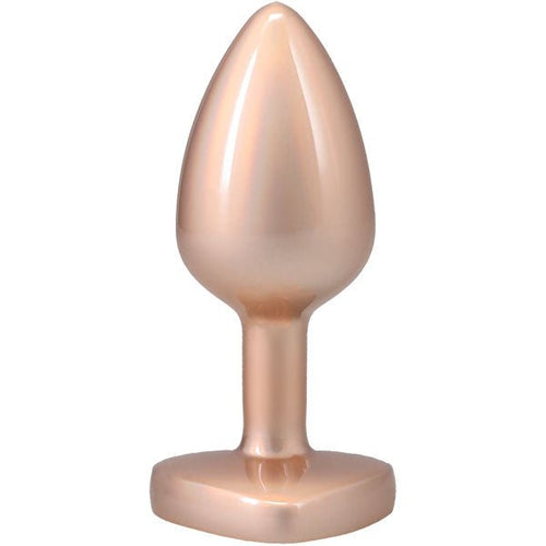 Booty Bling Metal Heart Plug - Medium - Gold - TruLuv Novelties