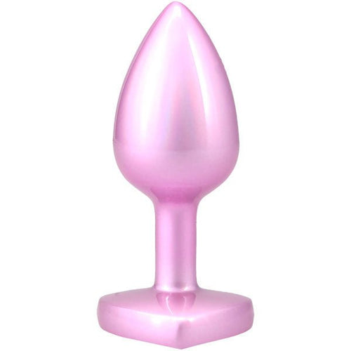 Booty Bling Metal Heart Plug - Medium - Pink - TruLuv Novelties