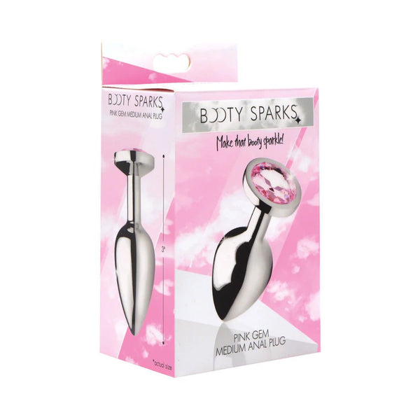 Booty Sparks Pink Gem Anal Plug Medium - TruLuv Novelties