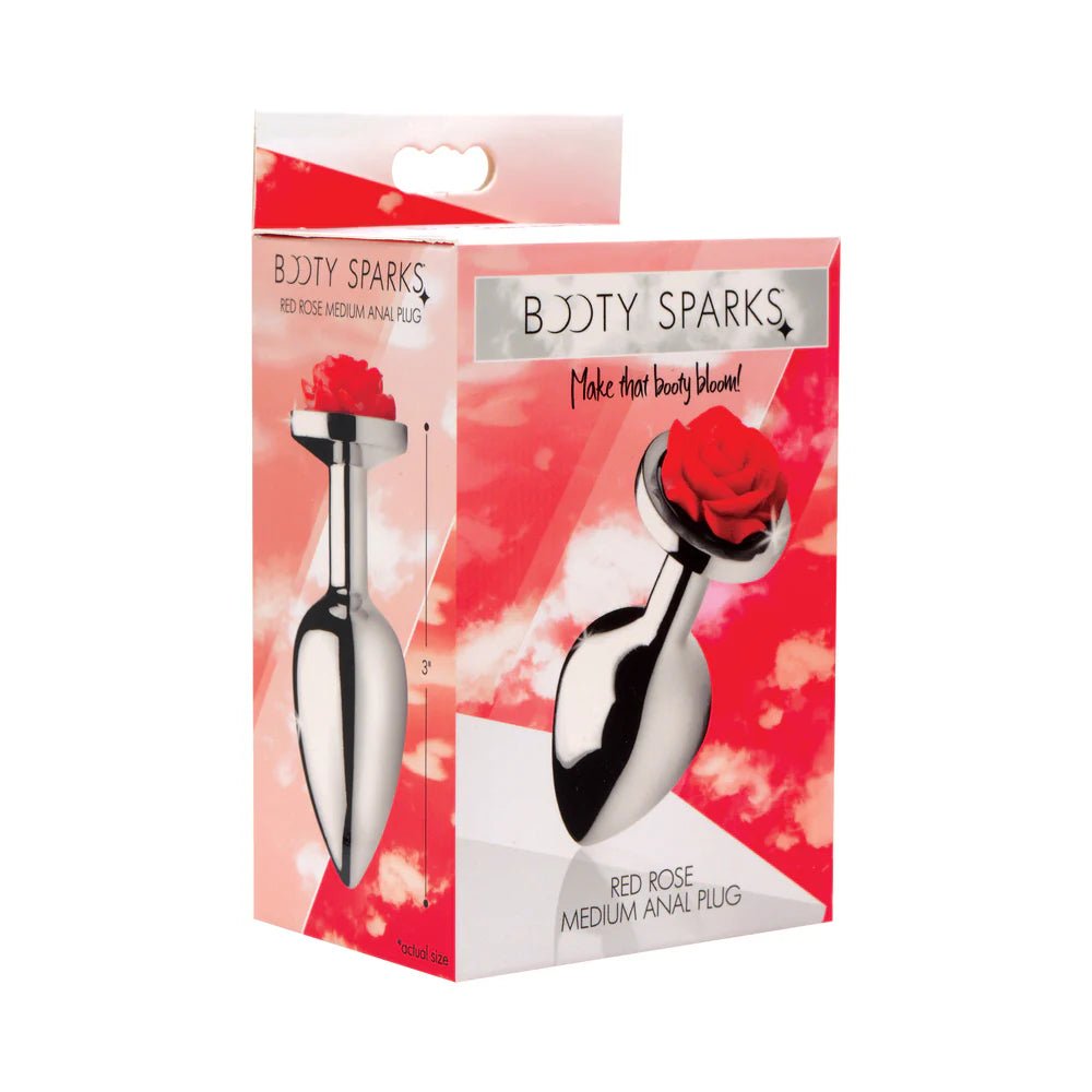 Booty Sparks Red Rose Anal Plug Medium - TruLuv Novelties