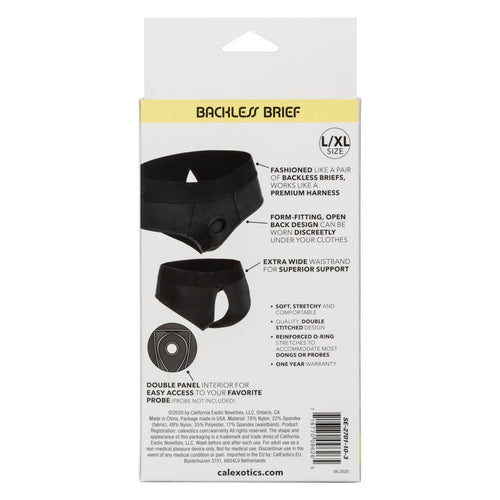 Boundless Backless Brief - L/xl - Black - TruLuv Novelties
