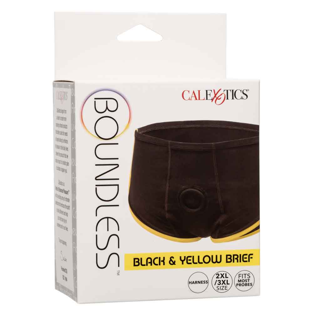 Boundless Black and Yellow Brief - 2x/3x - Black/ Yellow - TruLuv Novelties