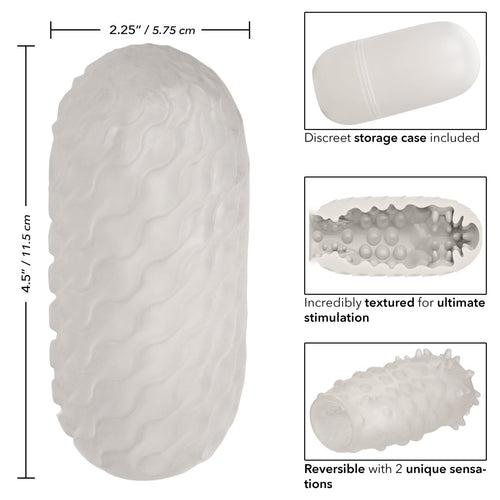 Boundless Reversible Nubby Stroker - Clear - TruLuv Novelties