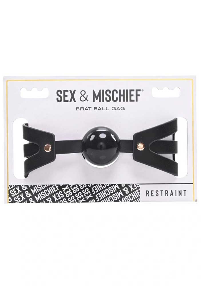 Brat Ball Gag - Black / Rose Gold - TruLuv Novelties