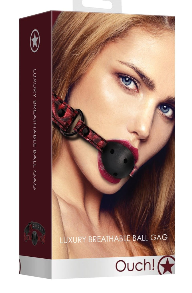 Breathable Luxury Ball Gag - Burgundy - TruLuv Novelties