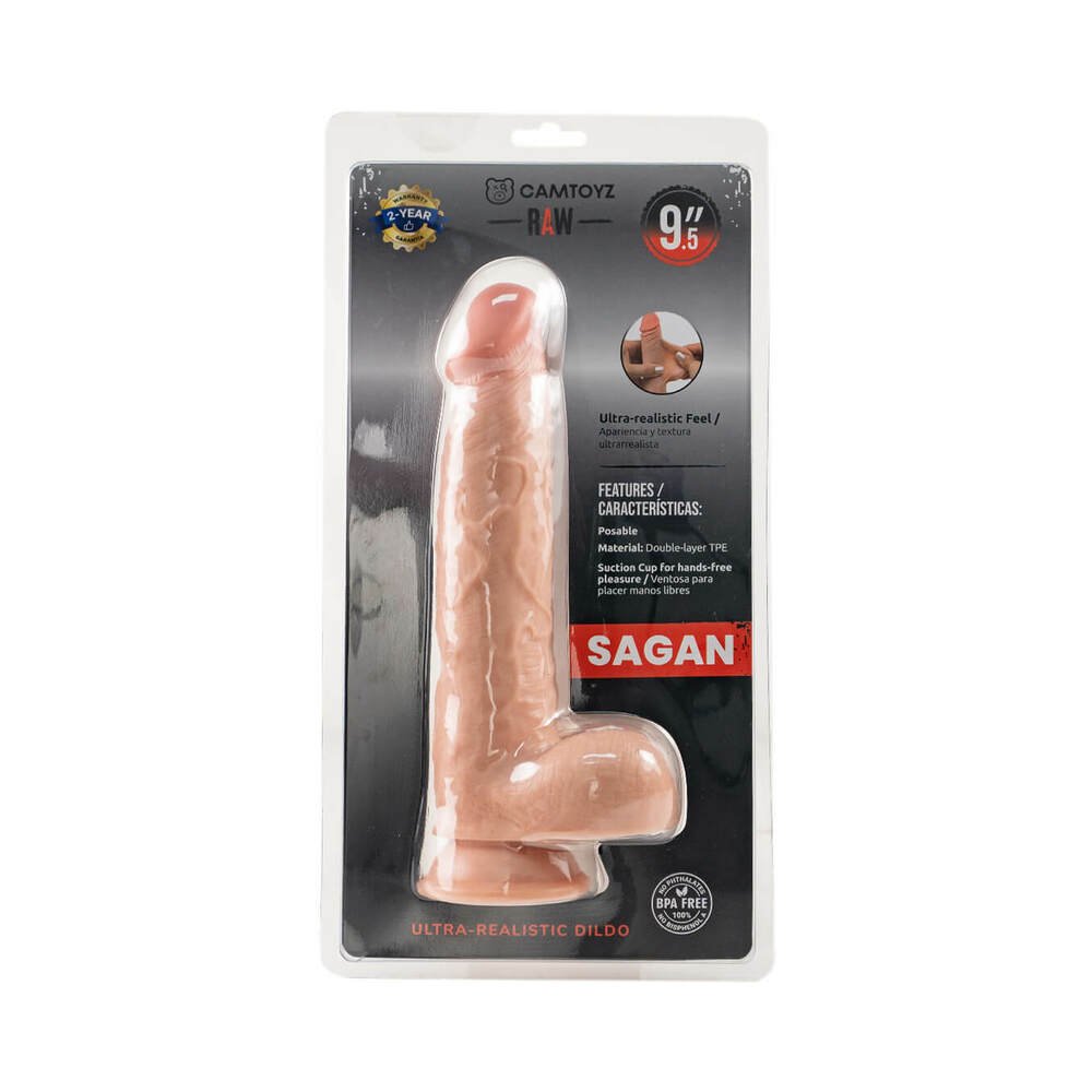 Camtoyz Raw Sagan Large Ultra-Realistic 9.5 in. Dual Density Dildo - TruLuv Novelties