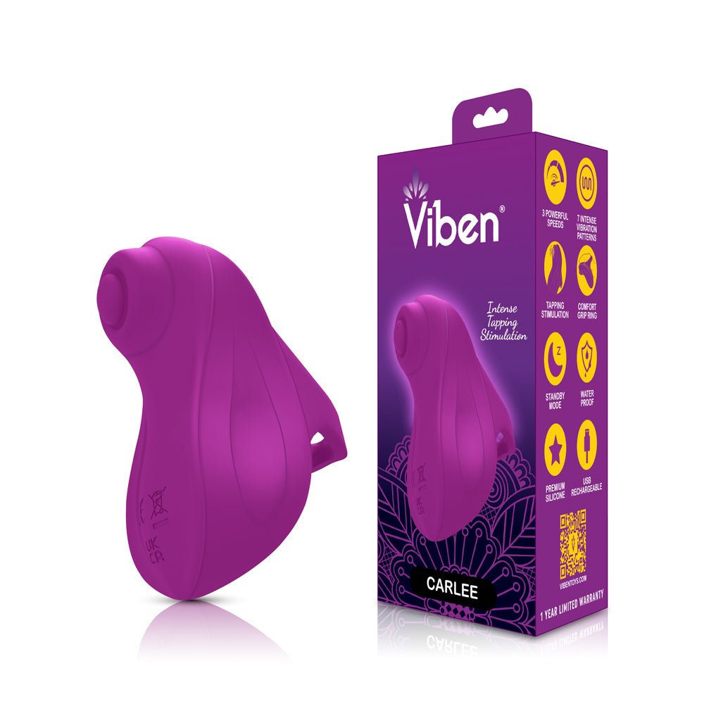 Carlee Tapping Finger Vibe - Berry - TruLuv Novelties