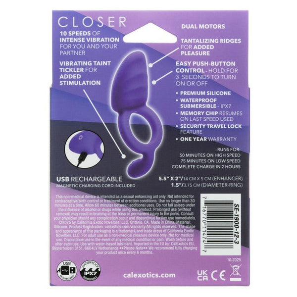 Closer Intimate Rechargeable Ring Passion - Purple - TruLuv Novelties
