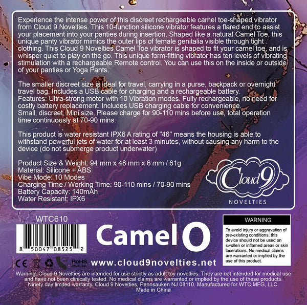 Cloud 9 Camel Toe Shaped Vibrator With Remote - Pink - TruLuv Novelties