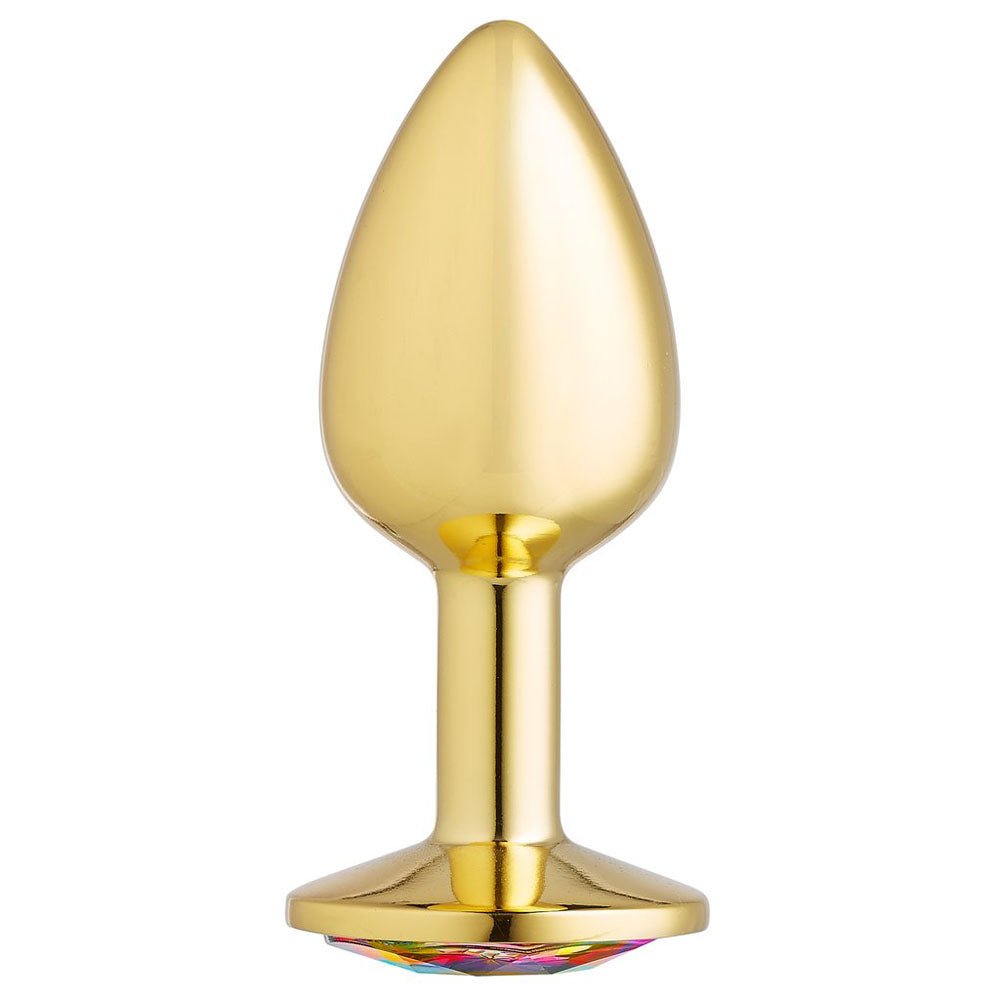 Cloud 9 Novelties Anal Gems Jeweled Gold Chromed Anal Plug - Small - TruLuv Novelties