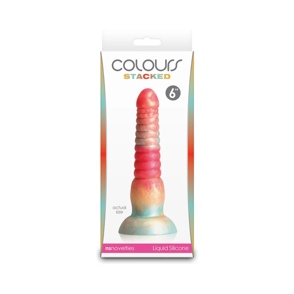 Colours Stacked 6 in. Dildo Red/Gold - TruLuv Novelties