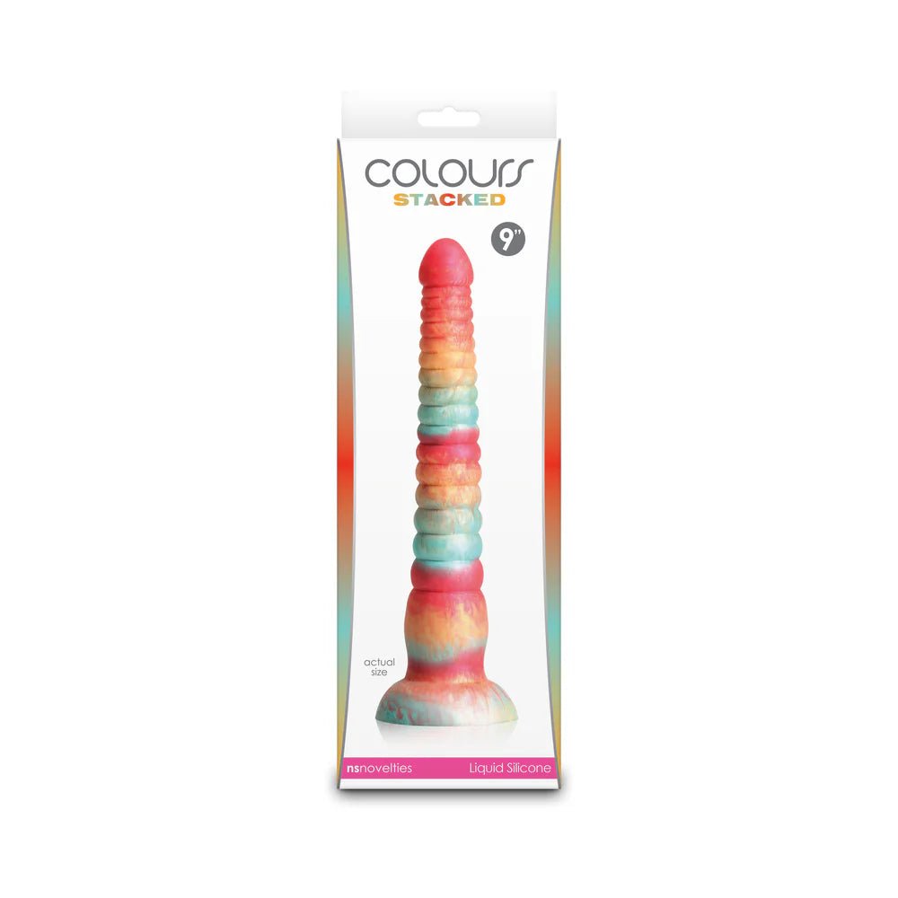 Colours Stacked 9 in. Dildo Red/Gold - TruLuv Novelties